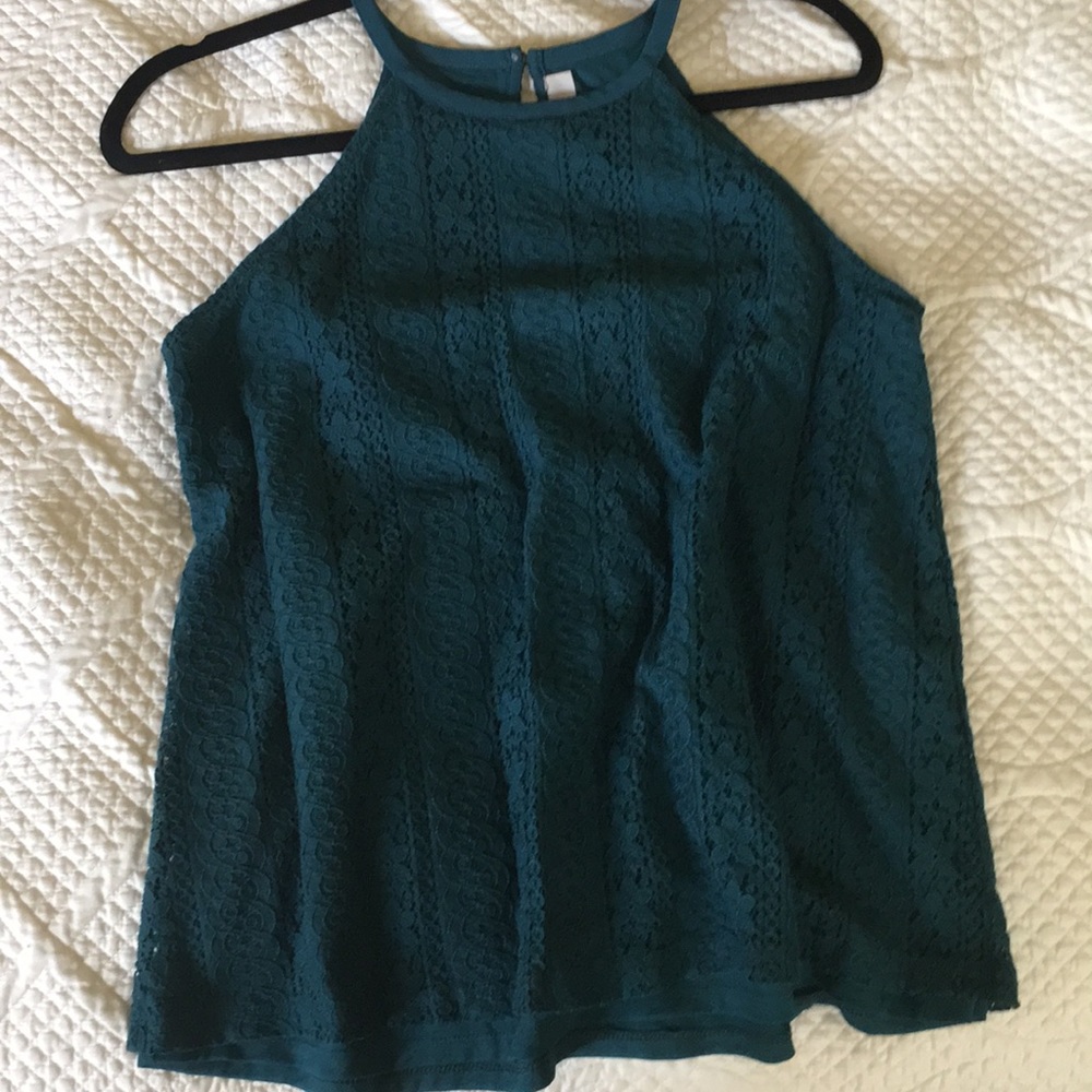 Dark Teal Crochet Tank
